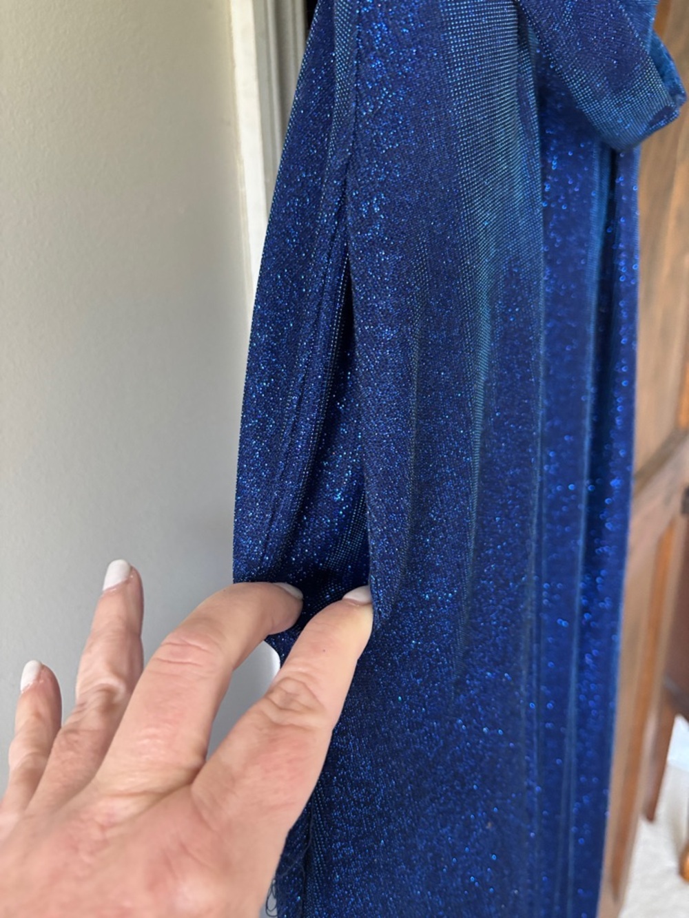 City Studio Sparkling Cobalt Halter-Style Maxi Dress - Picture 3 of 6